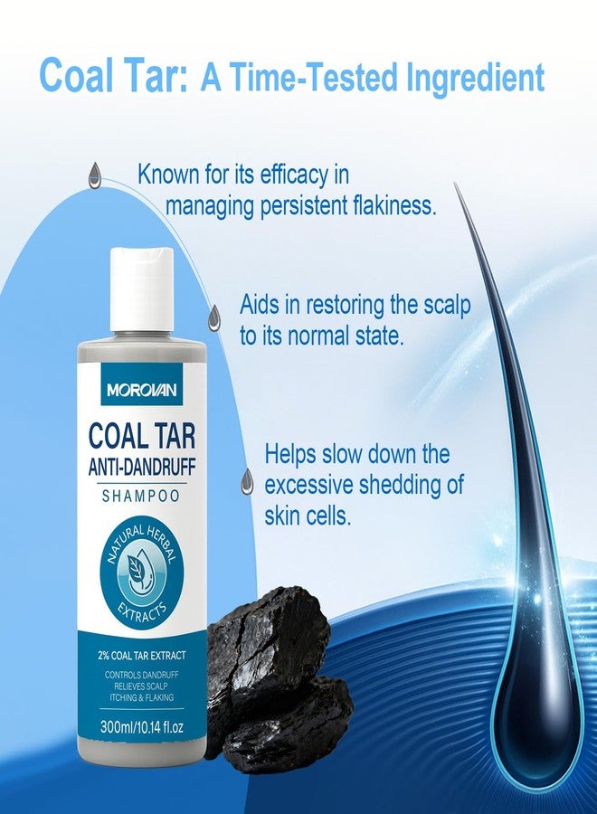 Morovan Coal Tar Dandruff Shampoo: 2% COAL TAR Extract for Severe Dandruff, Psoriasis & Itchy Scalp | Medicated Treatment for Seborrheic Dermatitis - Effective Flake and Itch Control. - Image 4